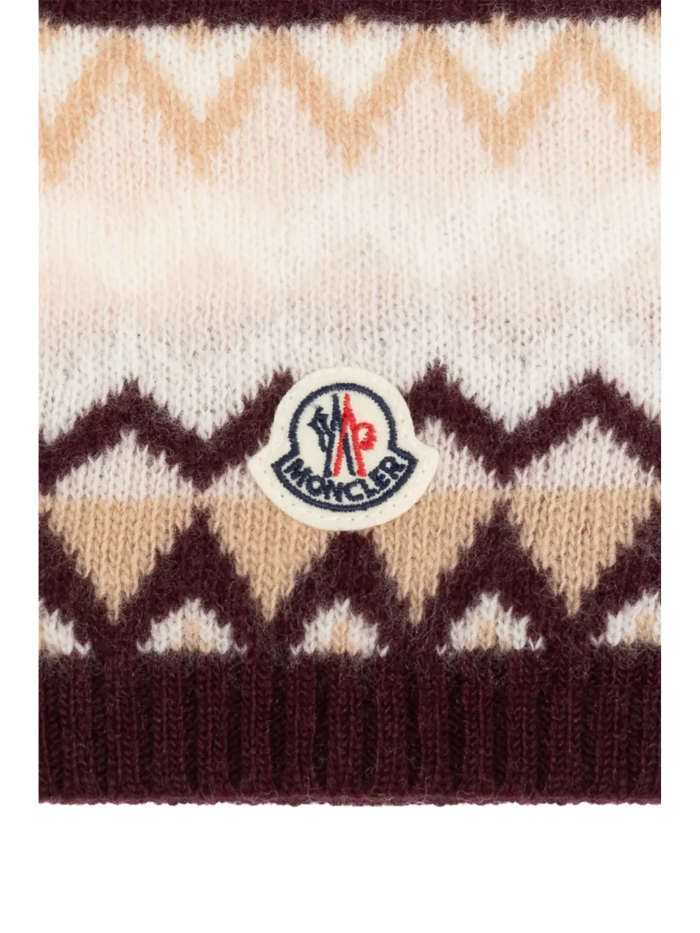 Moncler Enfant Intarsia muts met logo-applicatie Bruin
