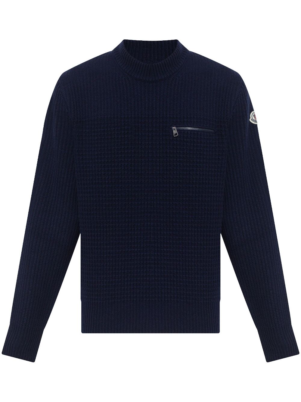 Shop Moncler Logo-appliqué Jumper In 蓝色