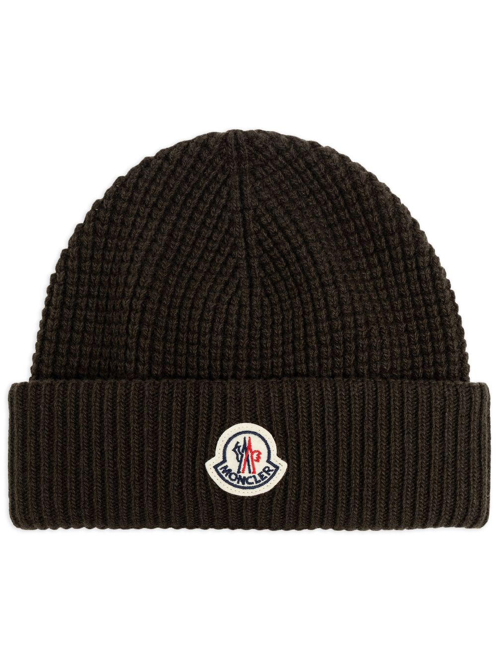 Shop Moncler Logo-appliqué Beanie In 绿色