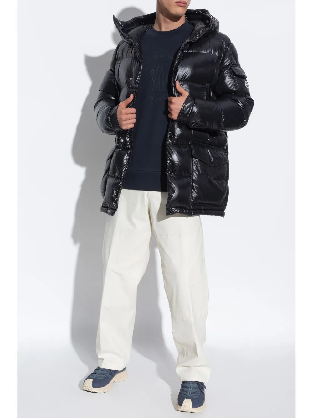 Moncler Sweater met logoprint - Blauw