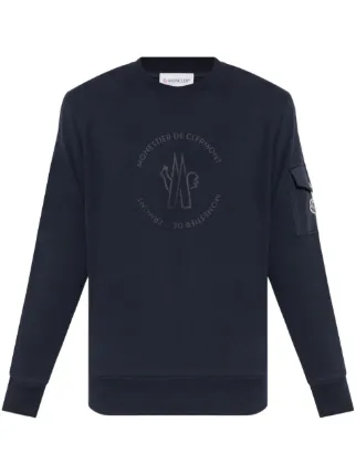 Moncler logo-print Sweatshirt | Blue | FARFETCH