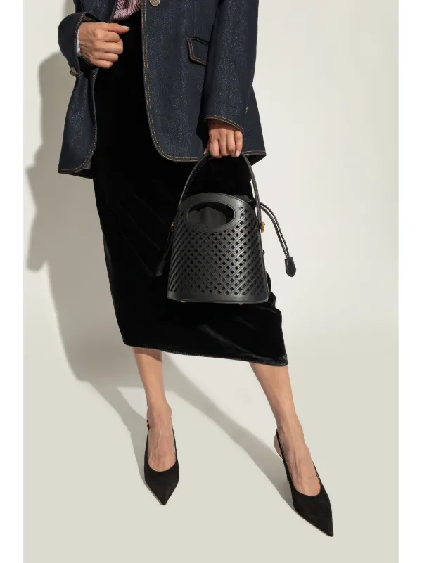 【関税&送料込】Etro Black Leather Bucket Bag Etro Saturno leather bucket bag Etro