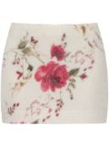 Blumarine floral-pattern mini skirt - White