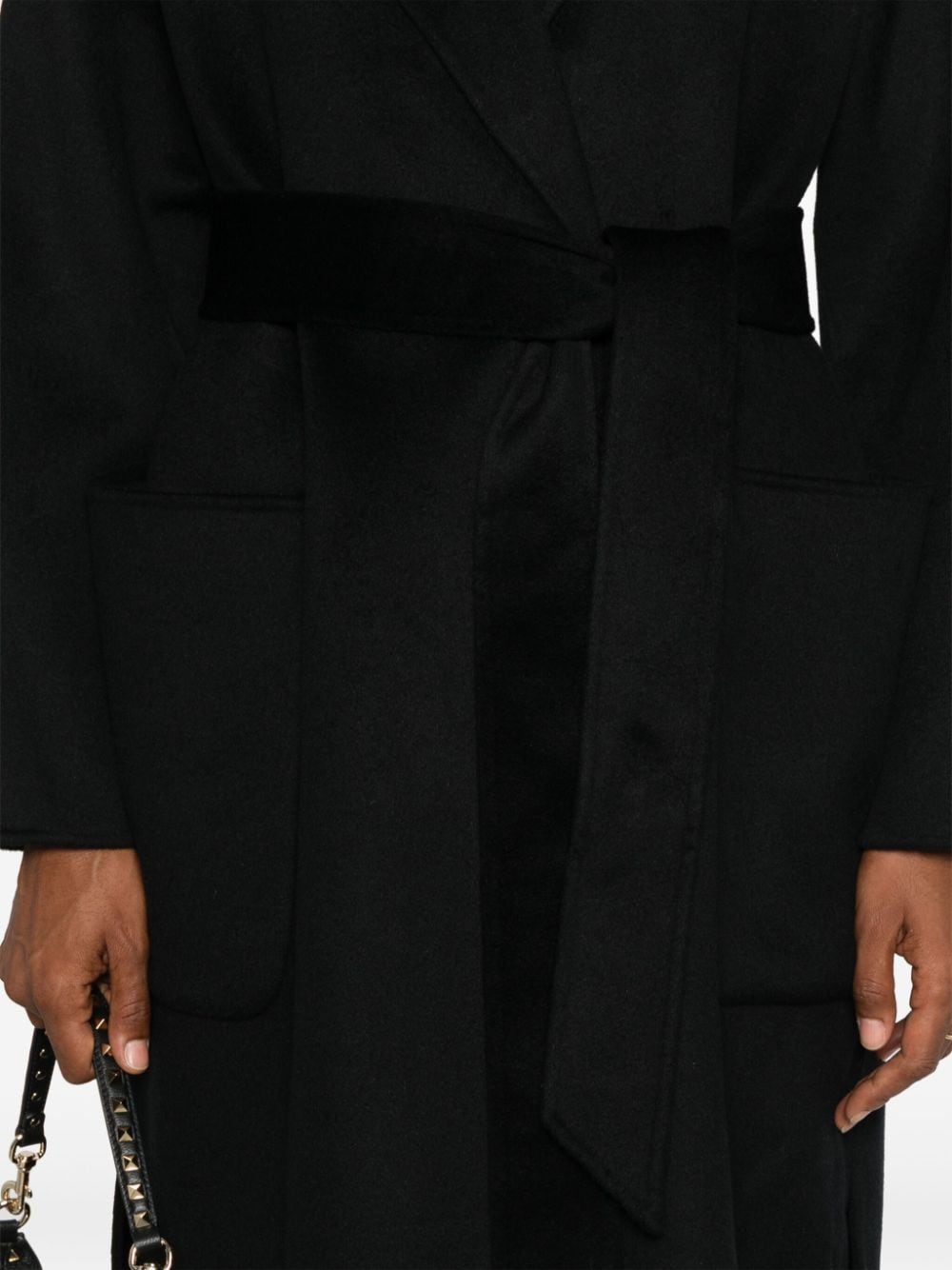 Shop Dynamis Studio Milan Belted Coat In Black