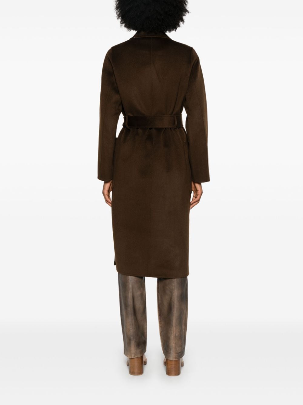 Shop Dynamis Studio Milan Belted Coat In Brown