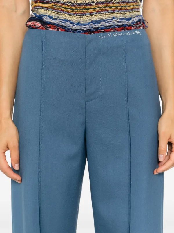 Marni Virgin Wool Trousers | Blue | FARFETCH