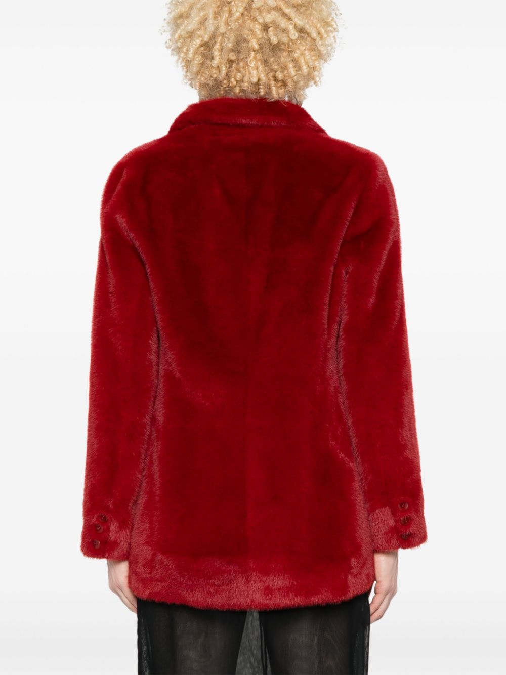 Shop Valentini 1972 Faux-shearling Jacket In Red