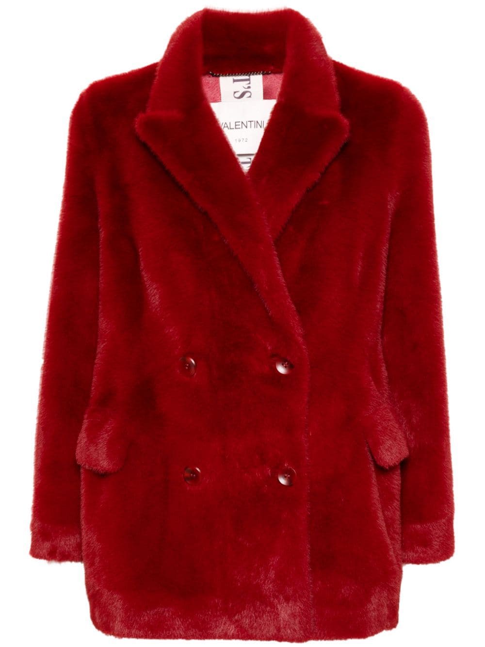 Shop Valentini 1972 Faux-shearling Jacket In Cherry