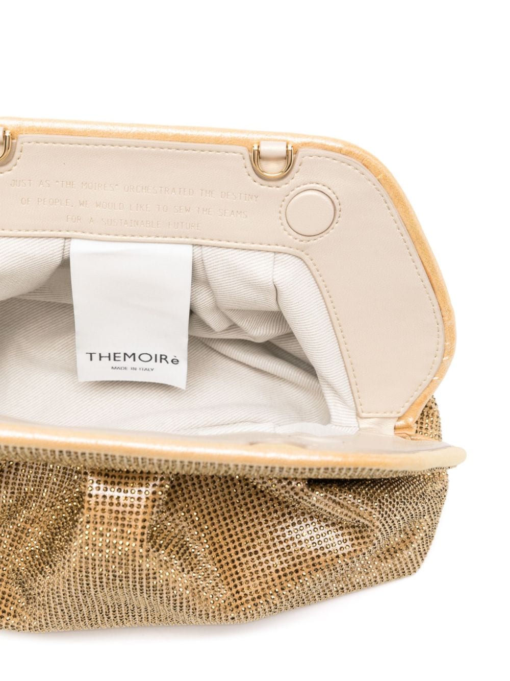 Shop Themoirè Tia Clutch Bag In Gold