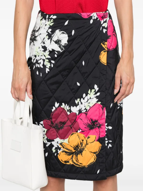 スカート Moschino Skirt Clothing MOSCHINO JEANS Flower Print Wrap Midi Skirt | Black | FARFETCH