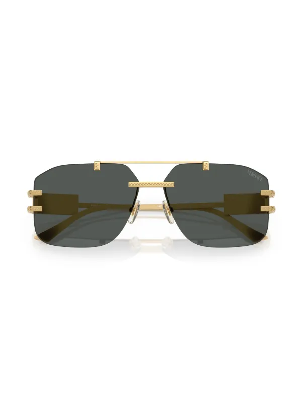 VERSACE ゴールドフレーム アビエーターサングラス Versace Eyewear pilot-frame Sunglasses | Gold | FARFETCH