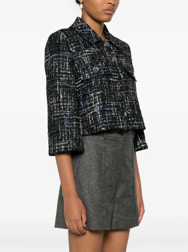 LIU JO Boucle Jacket Black FARFETCH BH