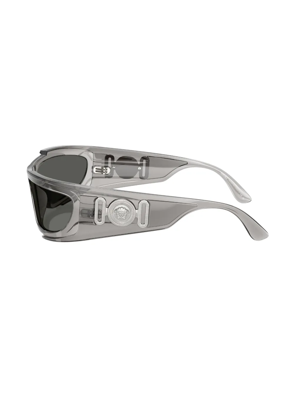 Versace Wraparound-frame Sunglasses In Grey