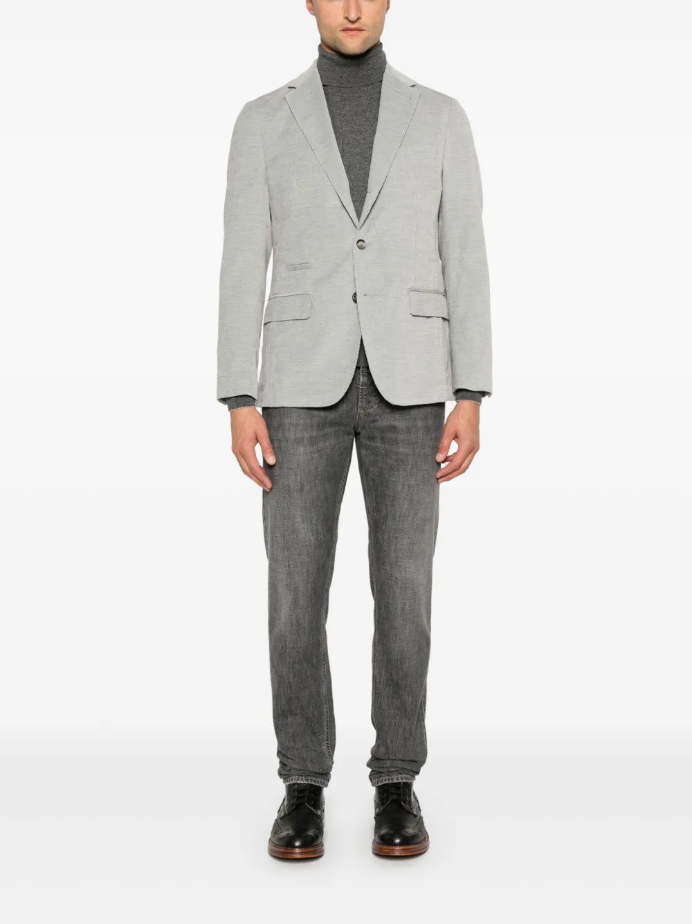 Eleventy Ribfluwen blazer - Grijs