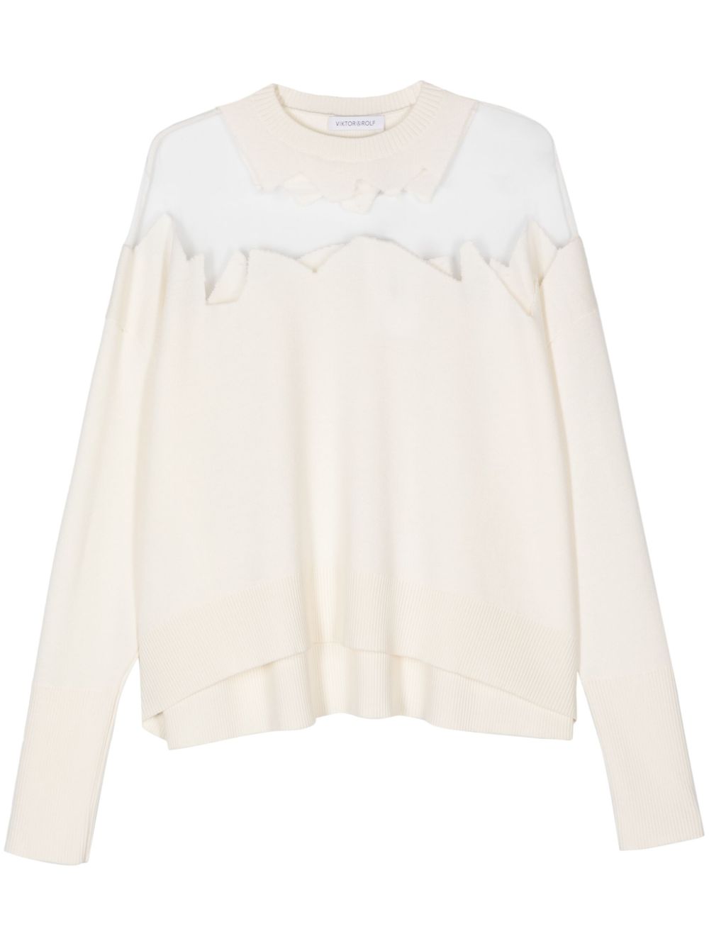 Viktor & Rolf semi-sheer panel sweater - White