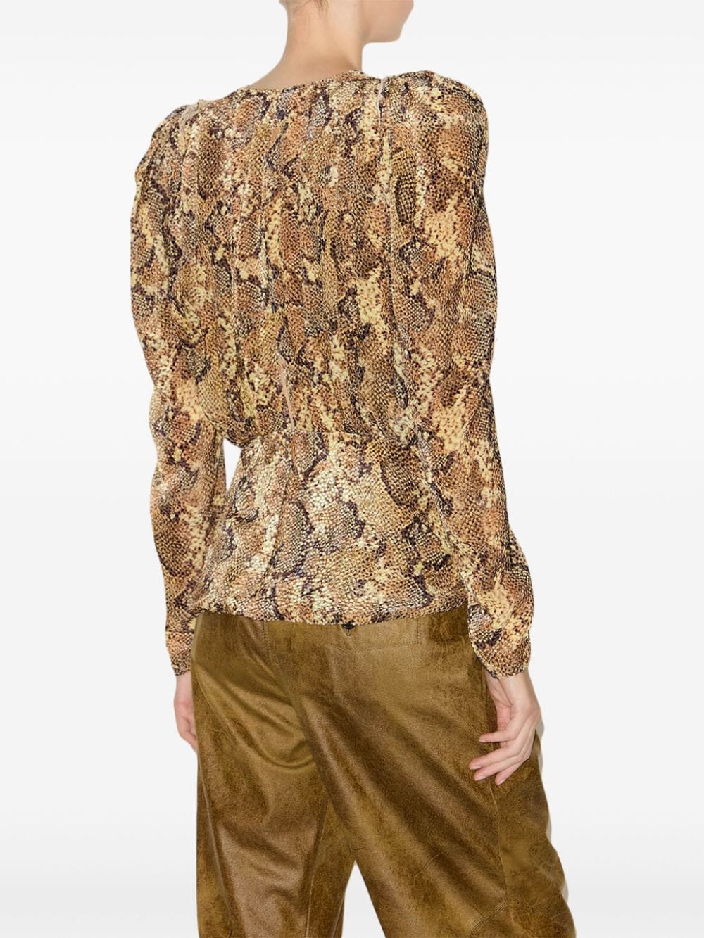 Shop Isabel Marant Marlin Blouse In Brown