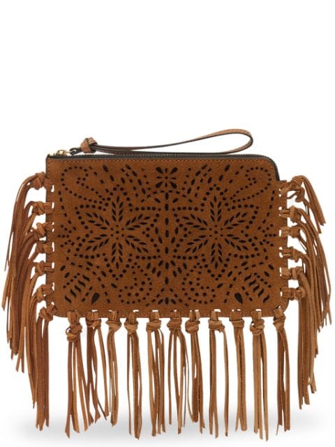 ISABEL MARANT Flat fringed clutch bag