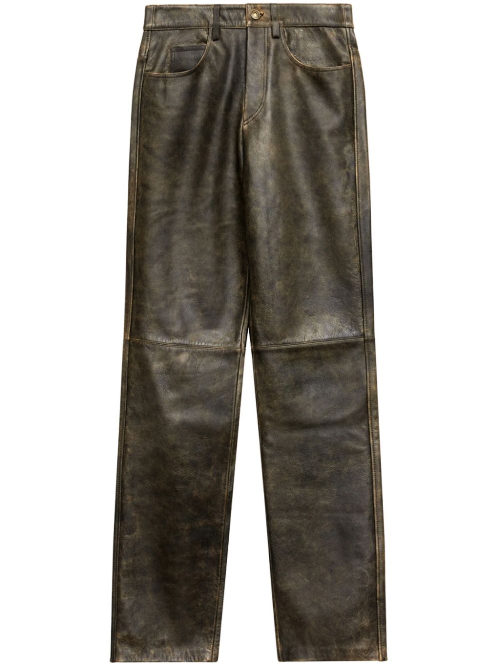 MARANT Balkis leather trousers - Brown