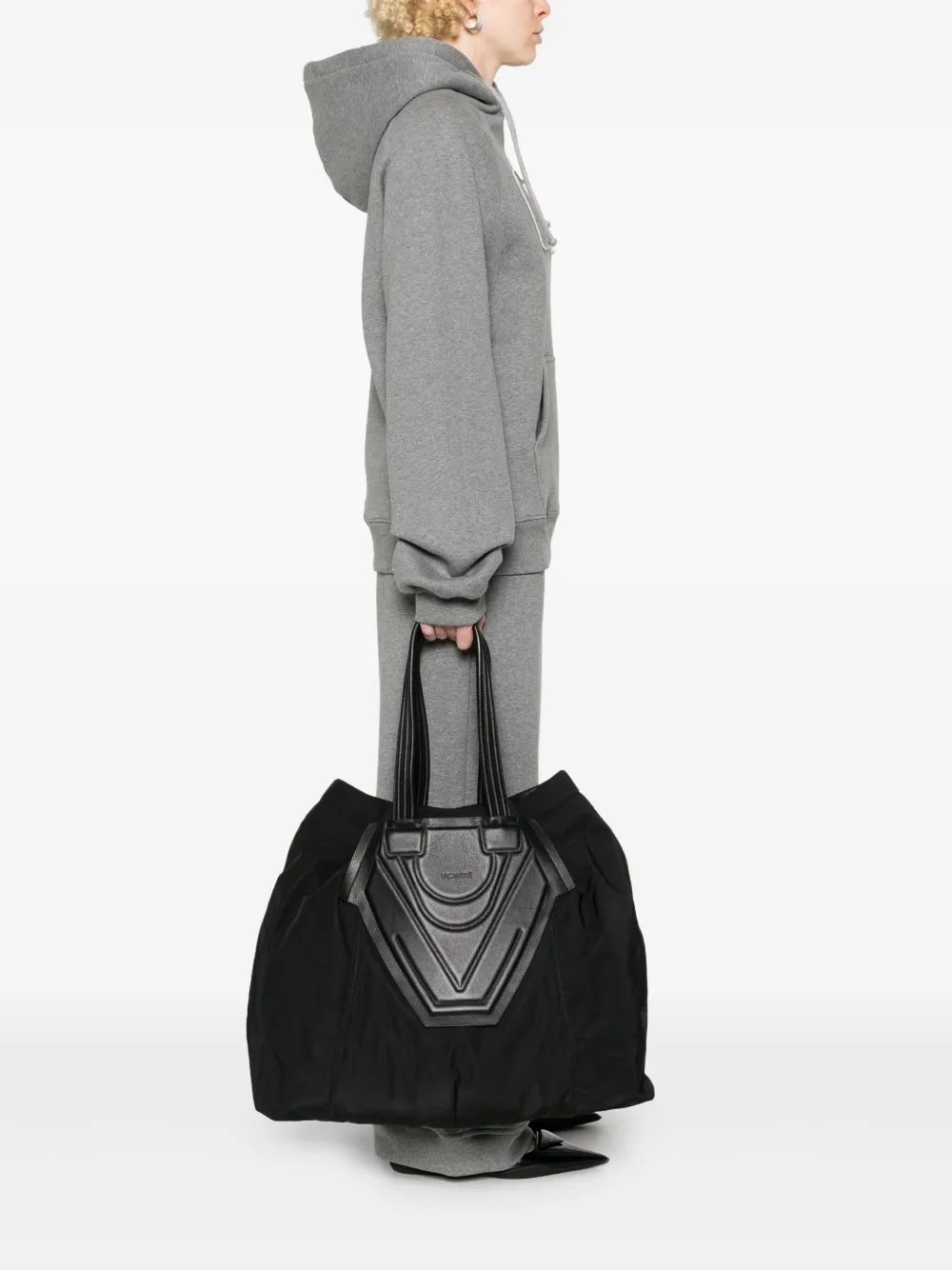 Vic Matie Shopper met logo-reliëf - Zwart