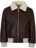 Eleventy Kids leather bomber jacket - Brown