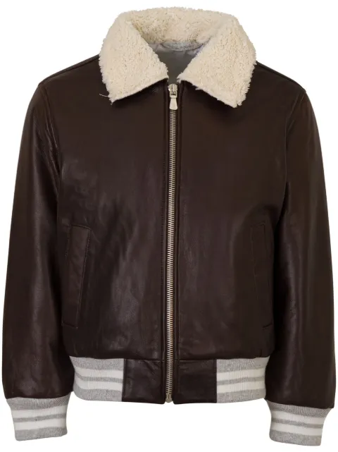 Eleventy Kids leather bomber jacket