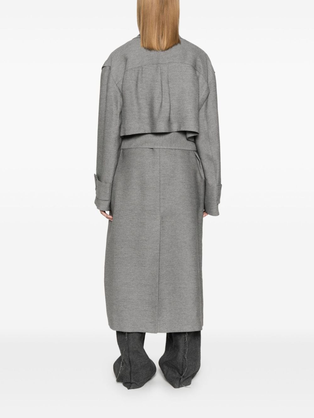 Shop Jw Anderson Longline Trench Coat In Grey