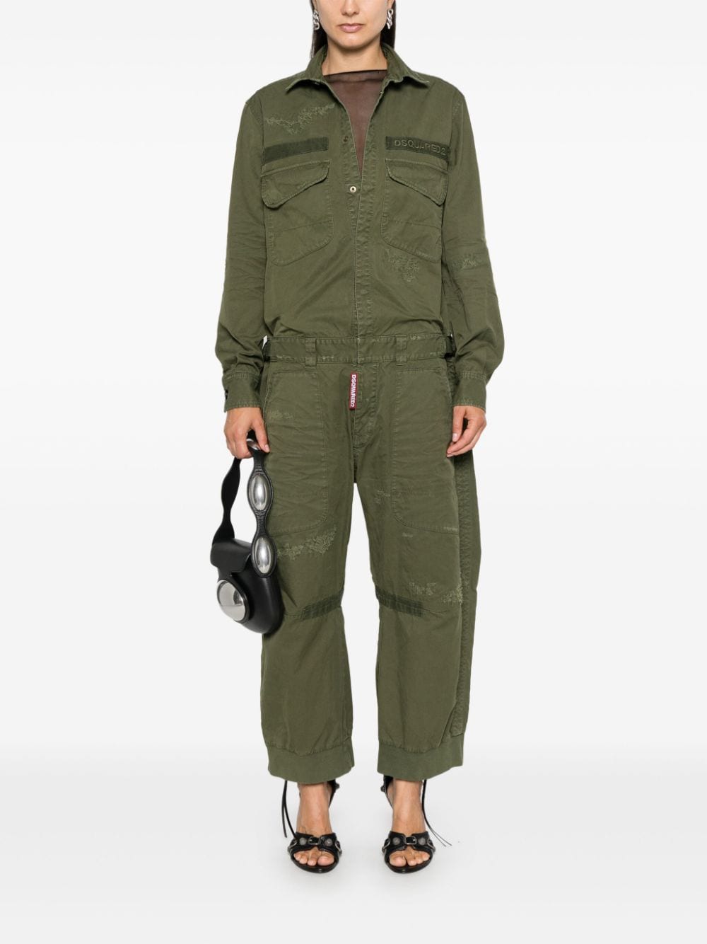 DSQUARED2 Military jumpsuit met geverfd effect - Groen