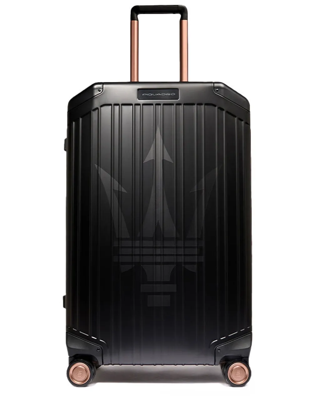 Piquadro X Maseratti Printed Suitcase In Black