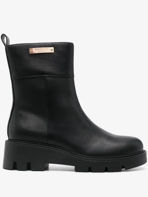 TWINSET logo-plaque boots