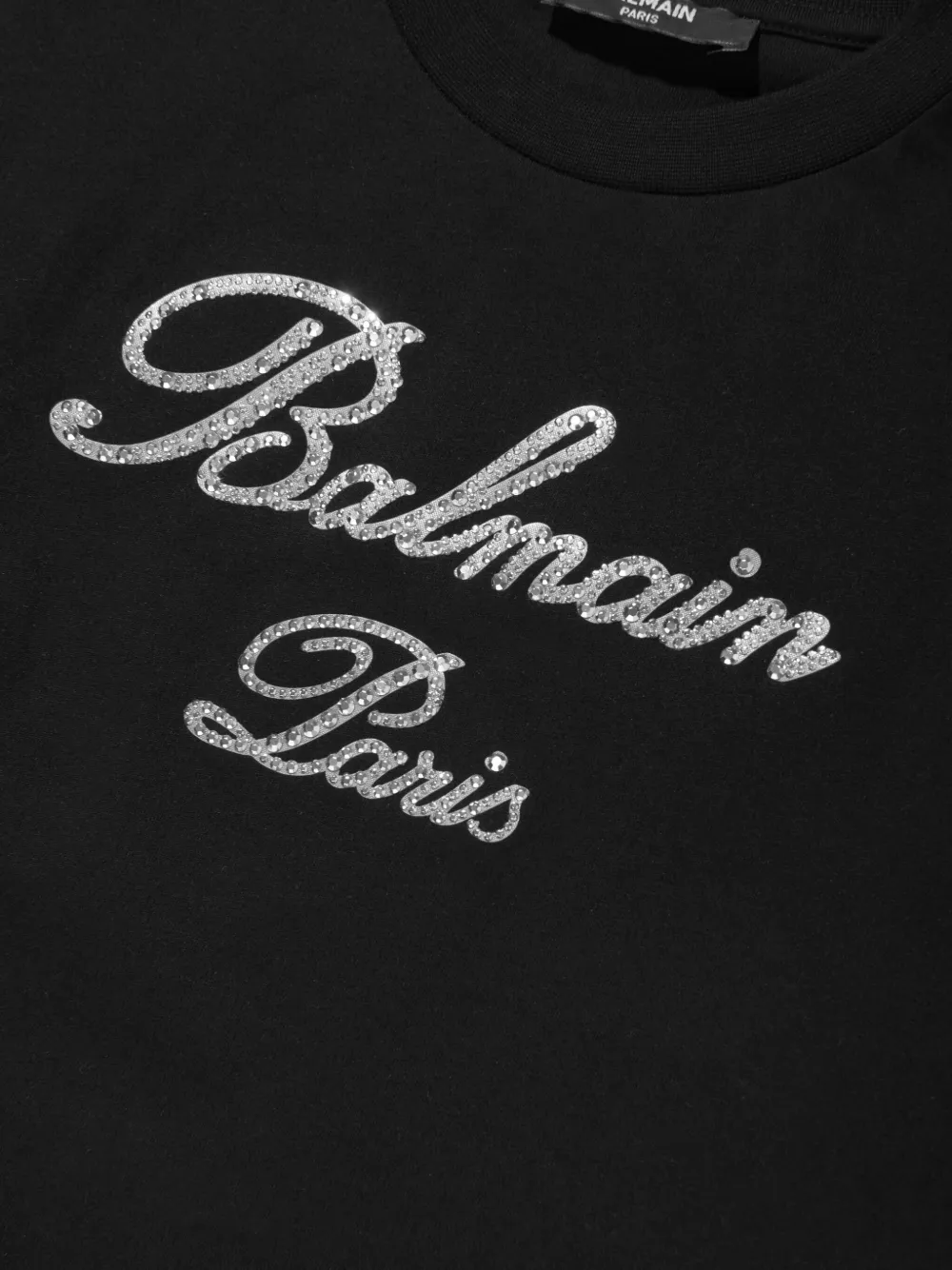 Balmain Kids Katoenen T-shirt met logo Zwart