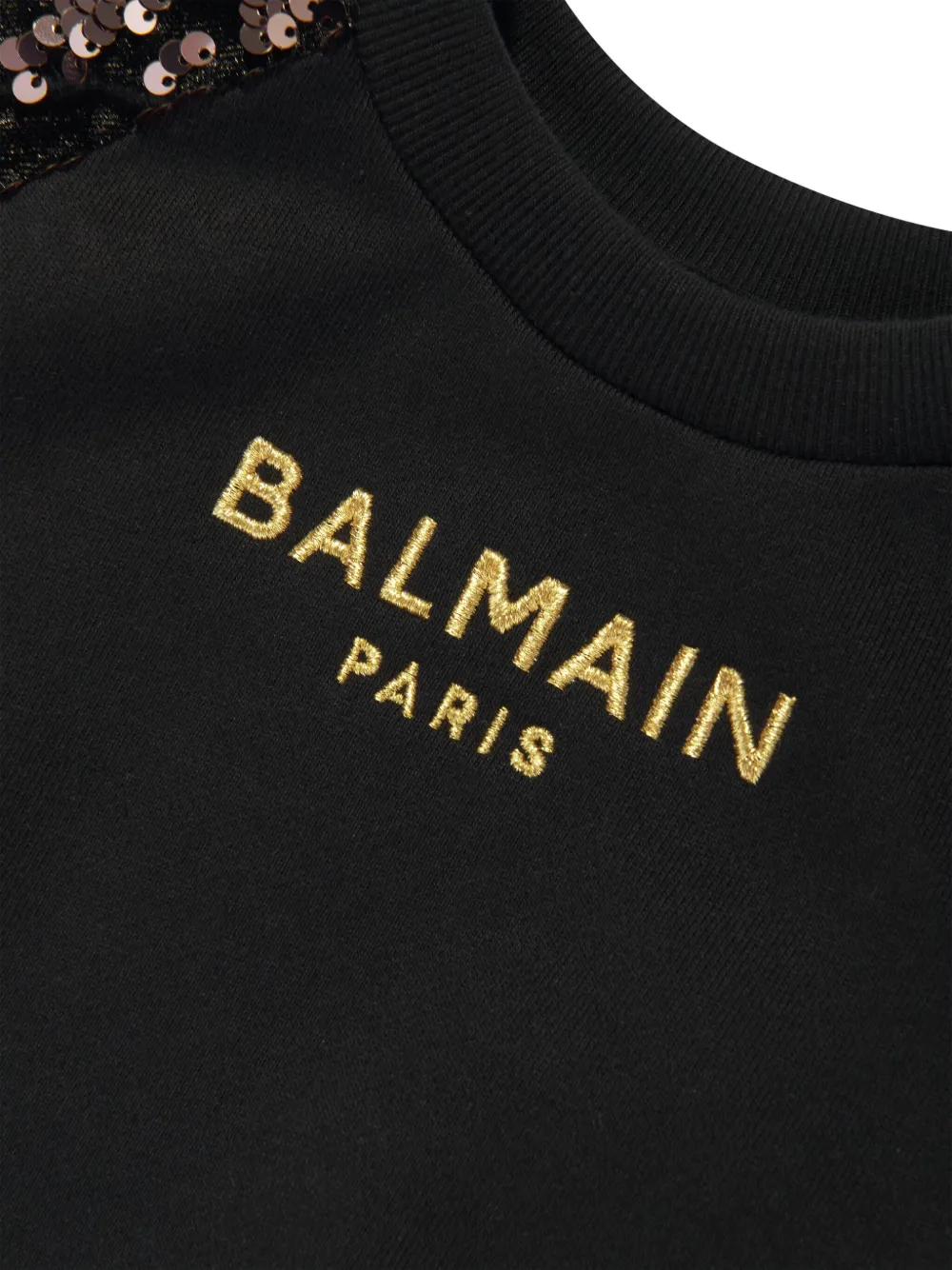 BALMAIN SEQUIN-EMBELLISHED COTTON SWEATSHIRT
