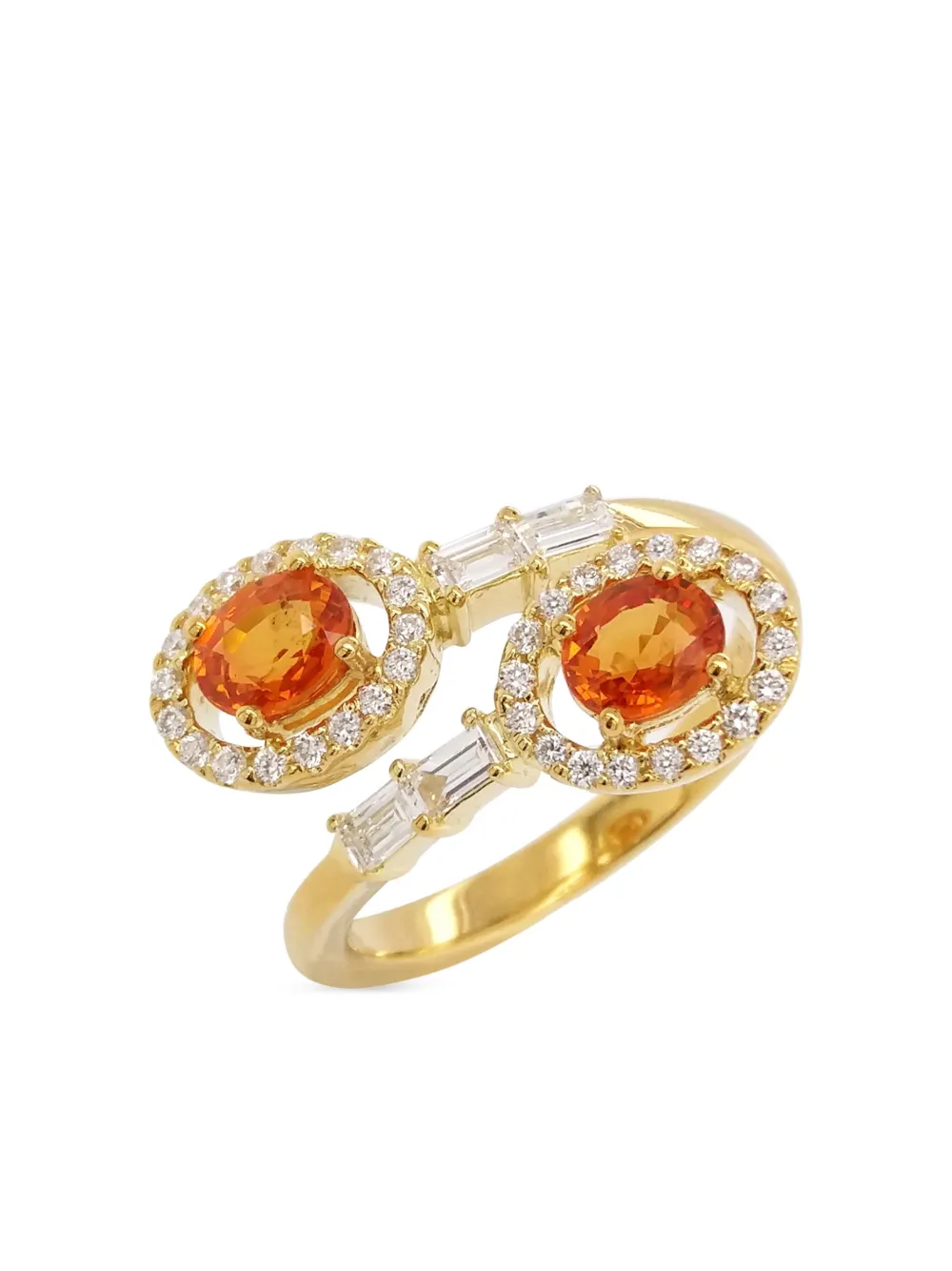 Hyt Jewelry 18kt Yellow Gold Sapphire And Diamond Ring In Gold