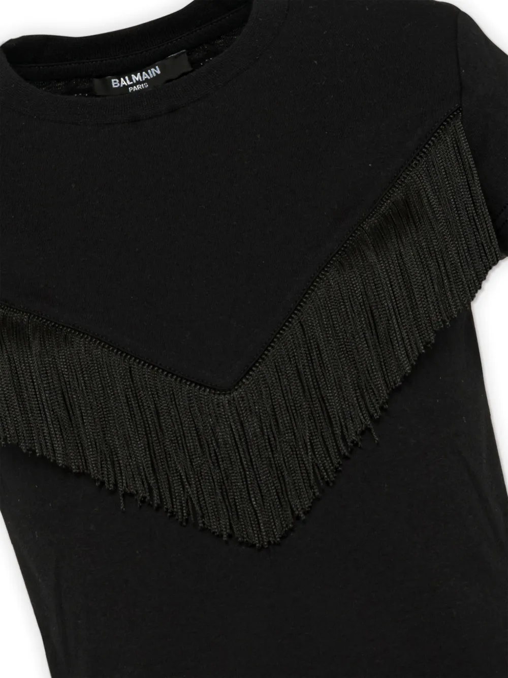 Balmain Kids T-shirt met franje detail Zwart