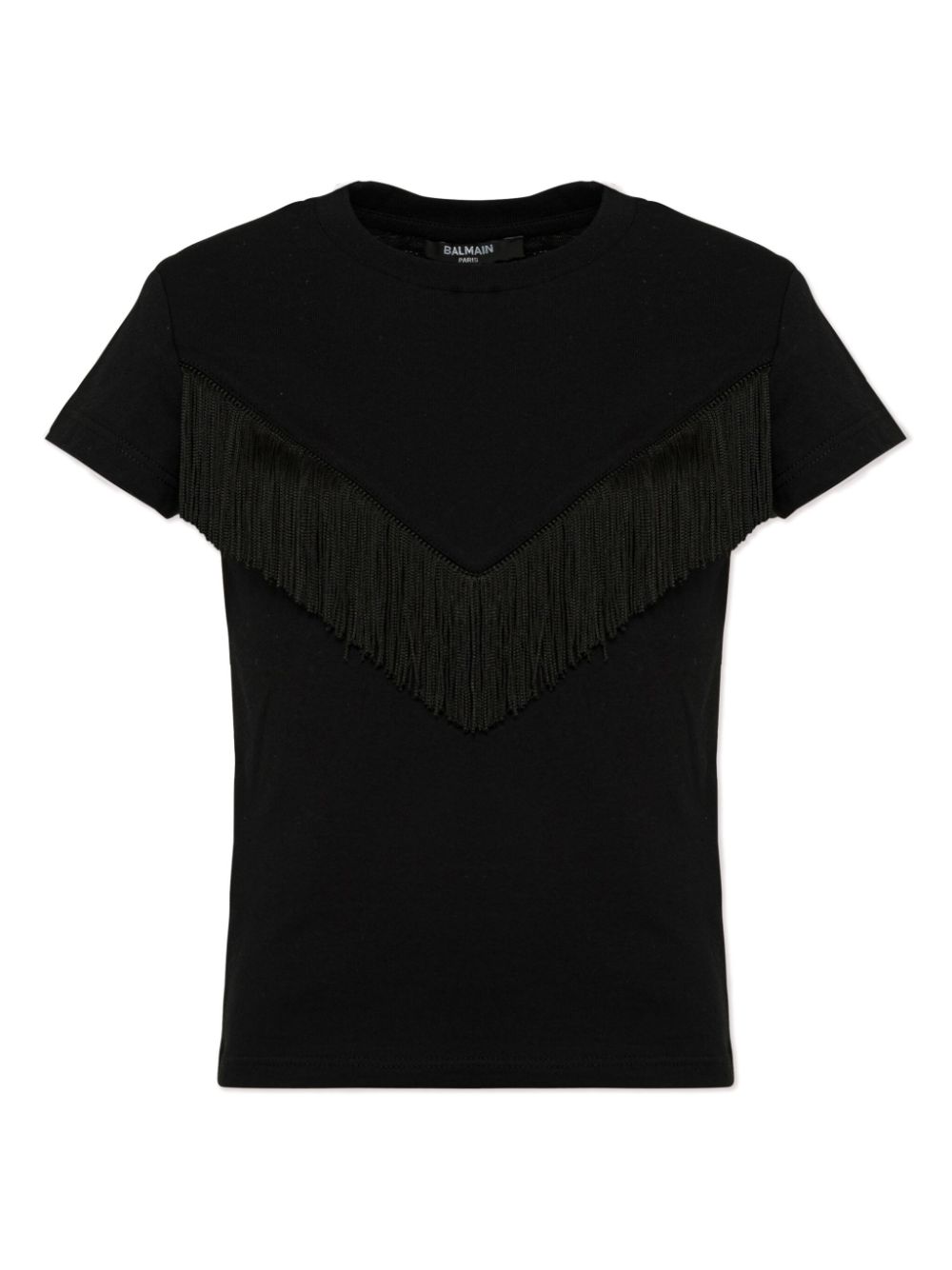 Balmain Kids T-shirt met franje detail Zwart