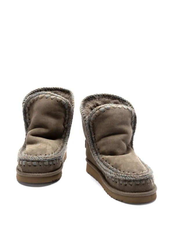 Mou Eskimo 18 Glitter Logo Ankle Boots | Green | FARFETCH