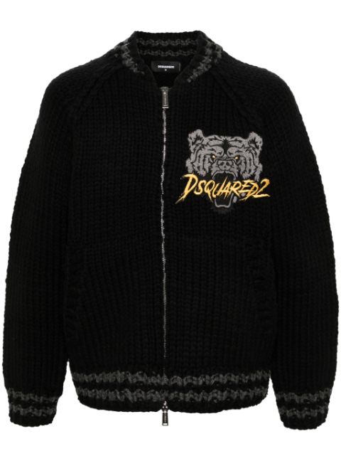 DSQUARED2 logo-patch cardigan Men