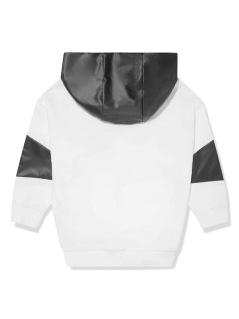 logo-print two-tone hoodie