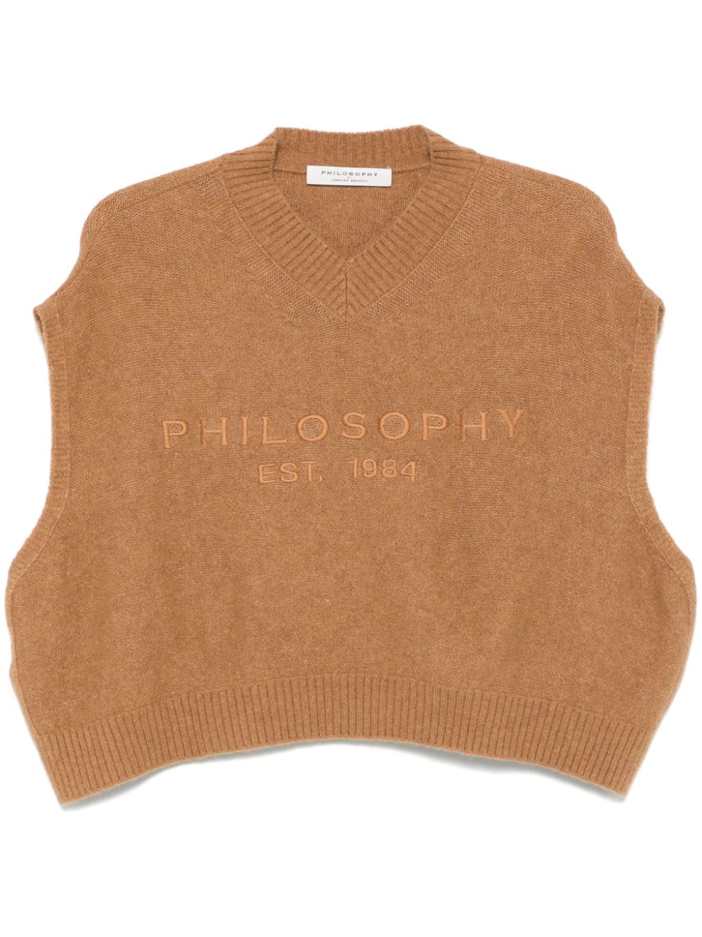 Philosophy Di Lorenzo Serafini logo-embroidered knitted top - Brown