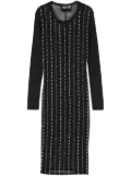 Versace Jeans Couture faux-pearl midi dress - Black