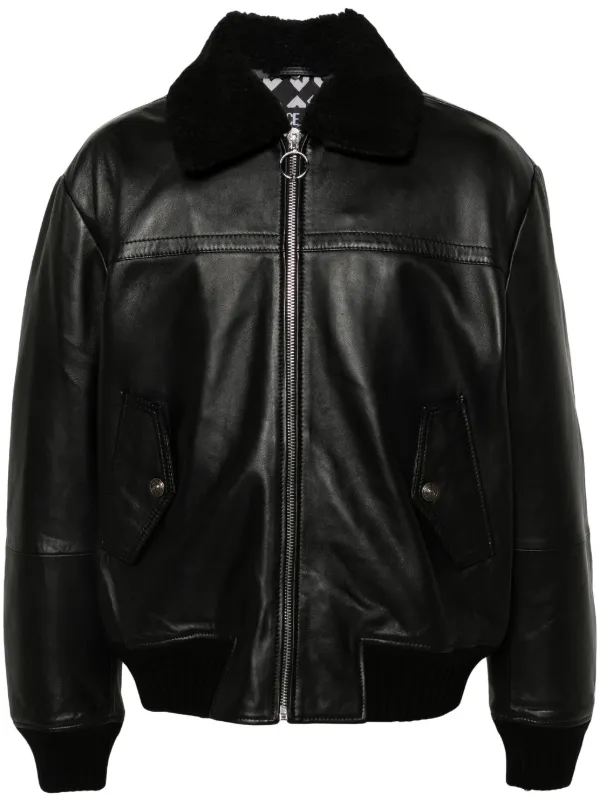 2024 Versace jeans couture leather bomber jacket