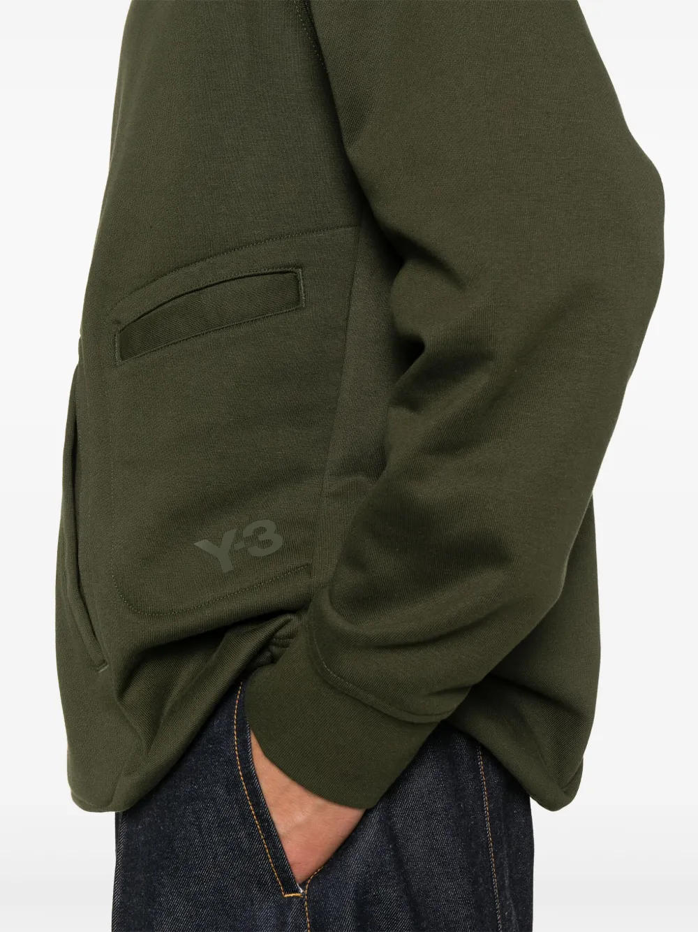 Y-3 Logo-print Hoodie In Green