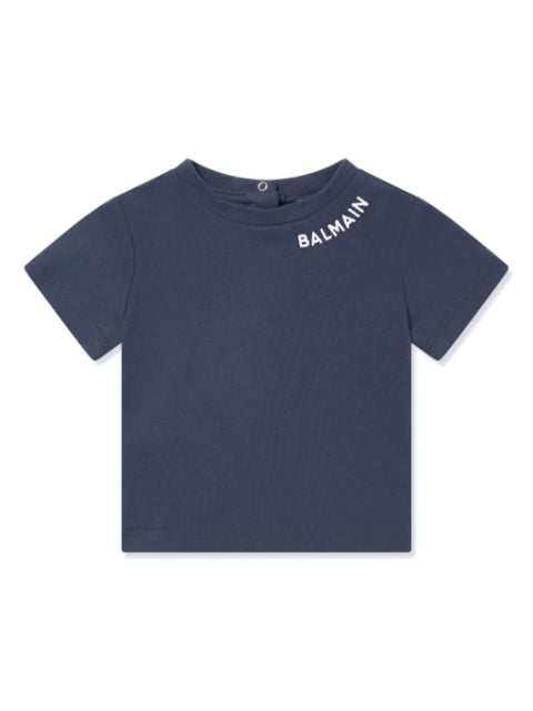 logo-embroidered cotton T-shirt 