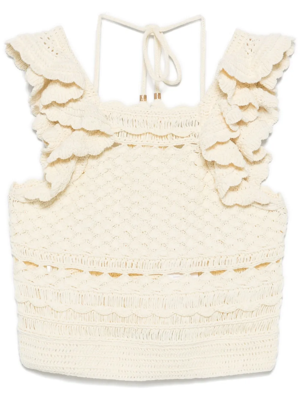 ZIMMERMANN Waverly gehaakte top Beige