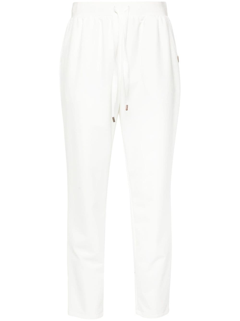 Shop Liu •jo Cropped Track Pants In White