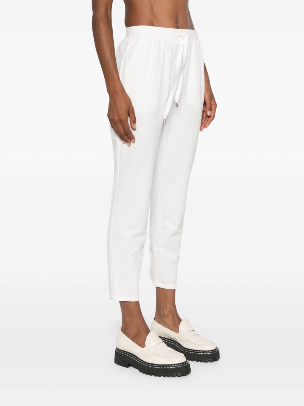 Shop Liu •jo Cropped Track Pants In White