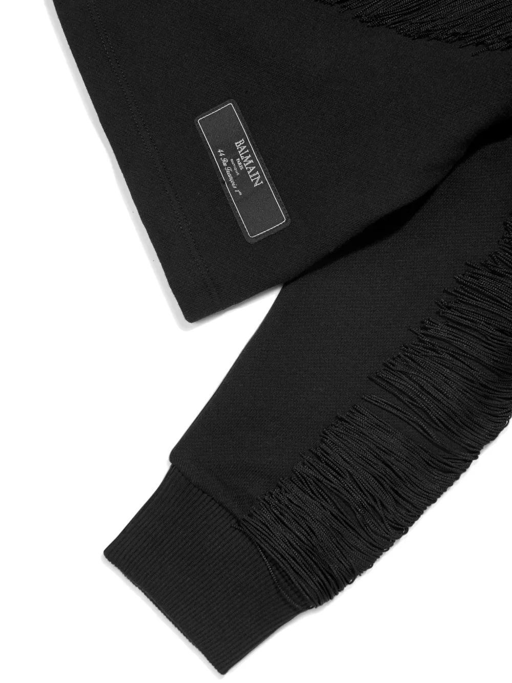 Shop Balmain Fringe-detailing Sweatshirt In Black