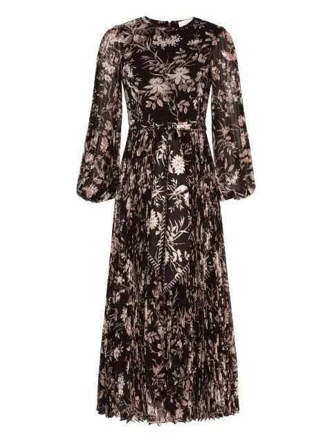 ZIMMERMANN floral-print pleated midi dress