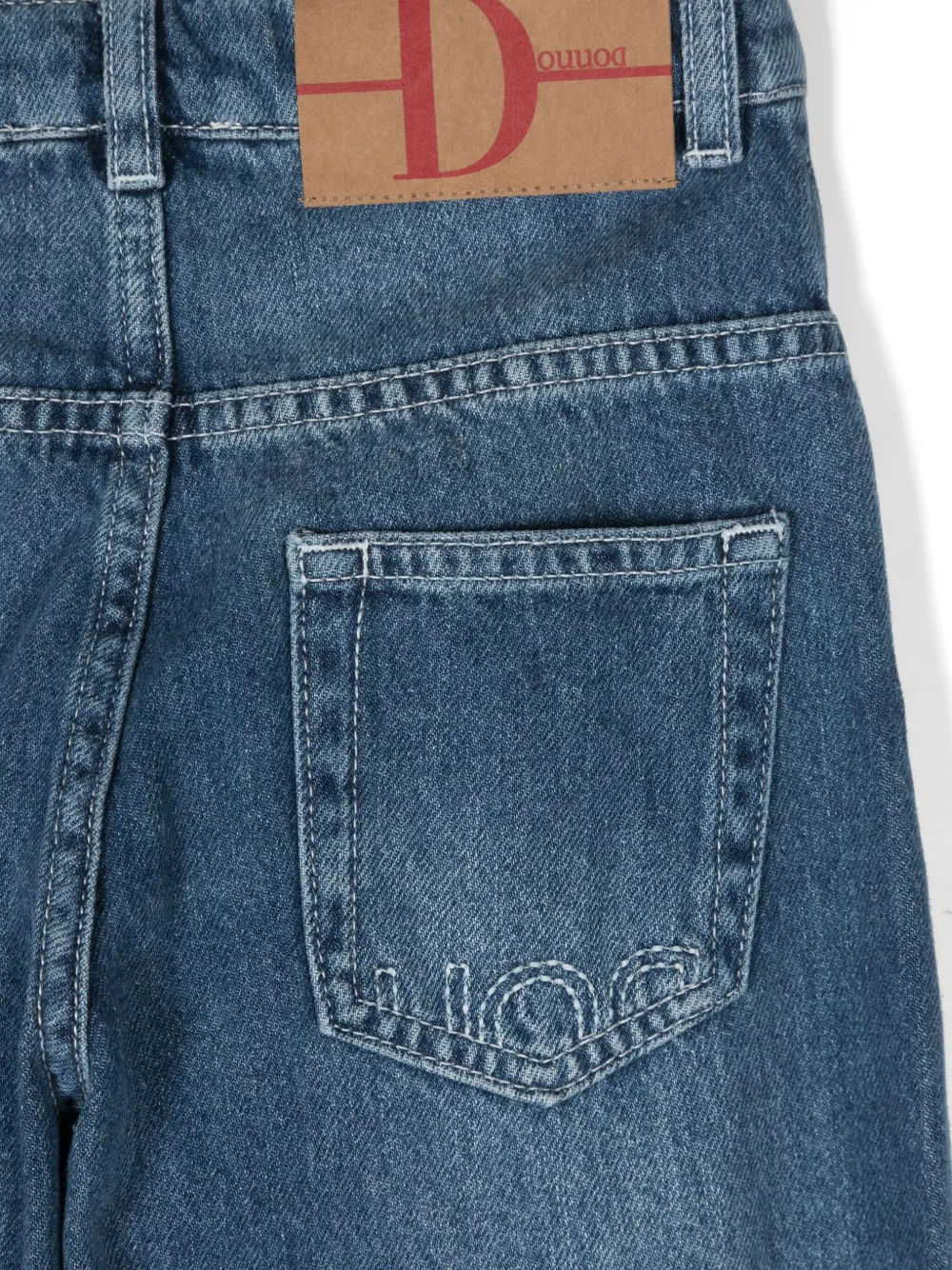 DOUUOD LOGO-EMBROIDERED JEANS