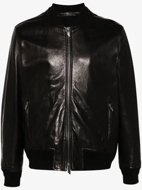 Salvatore Santoro leather bomber jacket