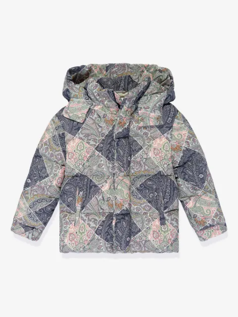 ETRO KIDS chamarra capitonada con estampado de cachemira